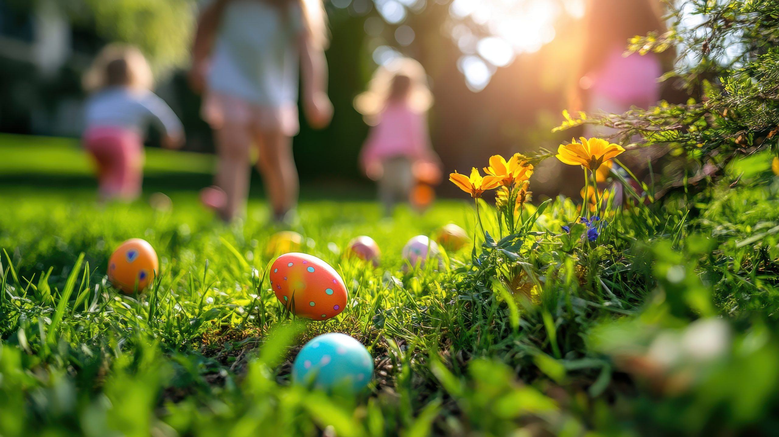 Kids hunt Easter Eggs